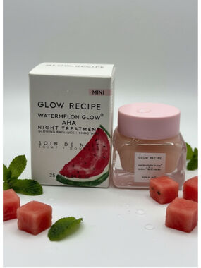 Glow Recipe Watermelon Glow AHA Night Treatment Mini 25ml Exfoliating Mask New